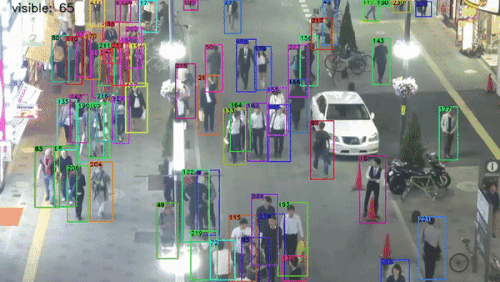 GIF animation of a multi object tracker